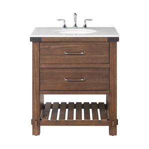 Asellus 31'' Single Bathroom Vanity with Marble Top