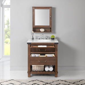 Asellus 31'' Single Bathroom Vanity with Marble Top