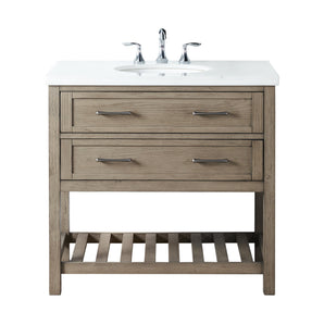 Sheffield 37'' Single Bathroom Vanity with Marble Top