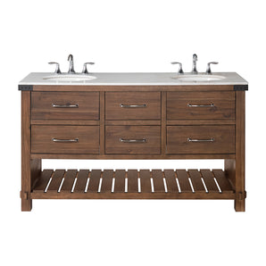 Asellus 62'' Double Bathroom Vanity with Marble Top