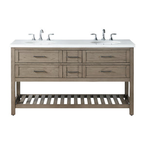 Sheffield 62'' Double Bathroom Vanity with Marble Top