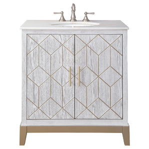 Marseille 31'' Single Bathroom Vanity with Marble Top