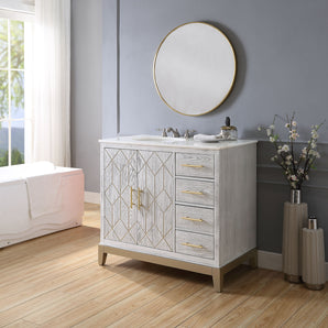 Marseille 38'' Single Bathroom Vanity with Marble Top