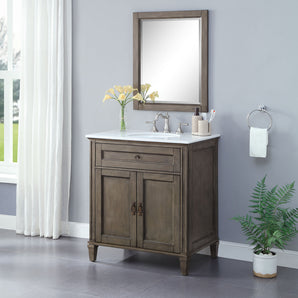 Lyon 31'' Single Bathroom Vanity with Marble Top