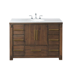 EXTER 48"W Single Bathroom Vanity with Marble Top