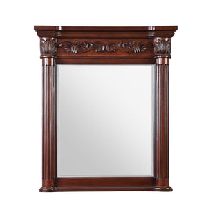 DUBLIN 34" X 28"W BEVELED MIRROR IN RICH MAHOGANY